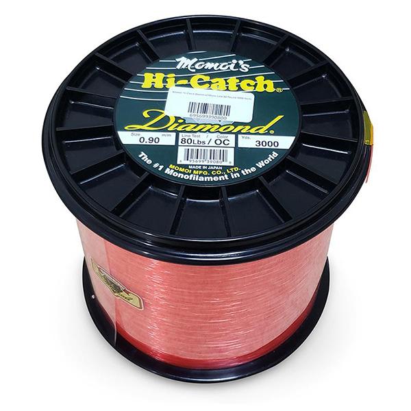 Momoi Hi-Catch Diamond Nylon Monofilament Line 80 Pounds 3000 Yards - Orange Crush - shopbulluna.com