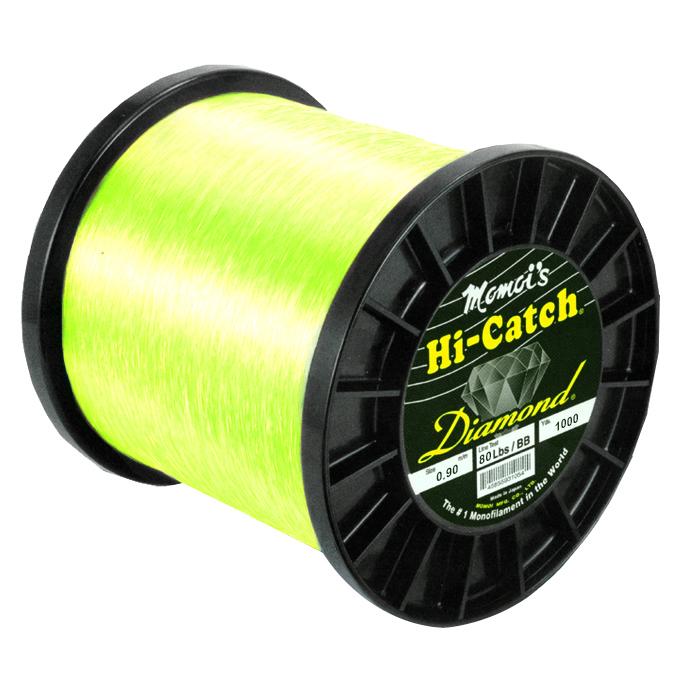 Momoi Hi-Catch Diamond Nylon Monofilament Line 80 Pounds 1000 Yards - Fluorescent Yellow - shopbulluna.com