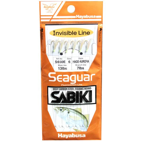 Hayabusa Hage-Aurora Sabiki Fluorocarbon Rig - 6  Hooks - shopbulluna.com