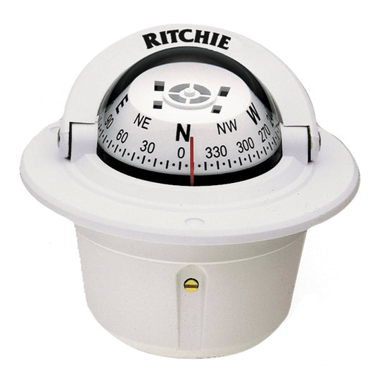 Ritchie F-50W Explorer Compass - Flush Mount - White [F-50W] - shopbulluna.com