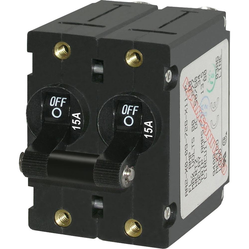 Blue Sea 7234 A-Series Double Pole Toggle - 15A - Black [7234] - shopbulluna.com