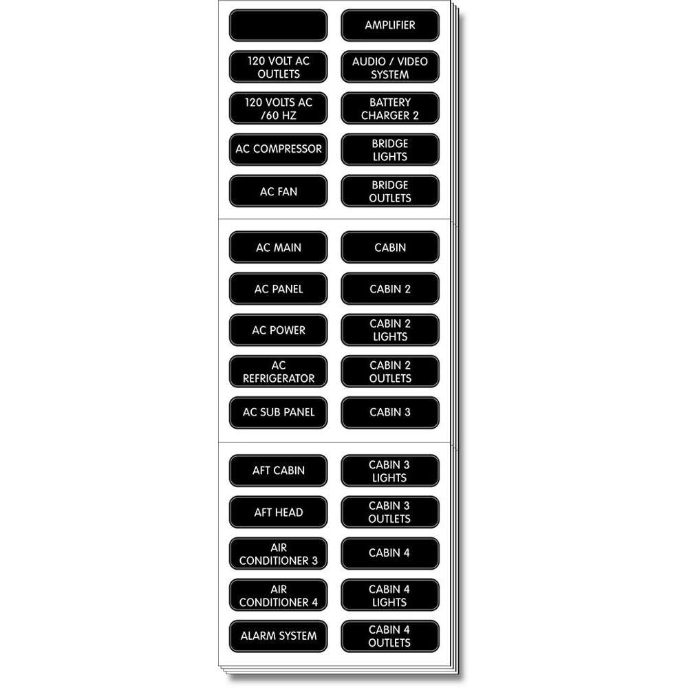 Blue Sea 8067 AC Panel Extended 120 Label Set [8067] - shopbulluna.com