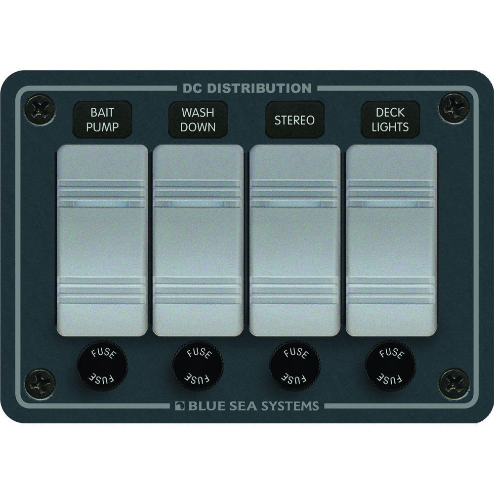 Blue Sea 8262 Waterproof Panel 4 Position - Slate Grey [8262] - shopbulluna.com