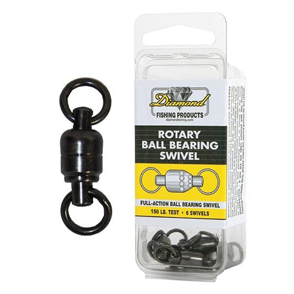 Momoi Diamond Rotary Ball Bearing 150 Pound Test Swivel - 6 Count Pack - shopbulluna.com