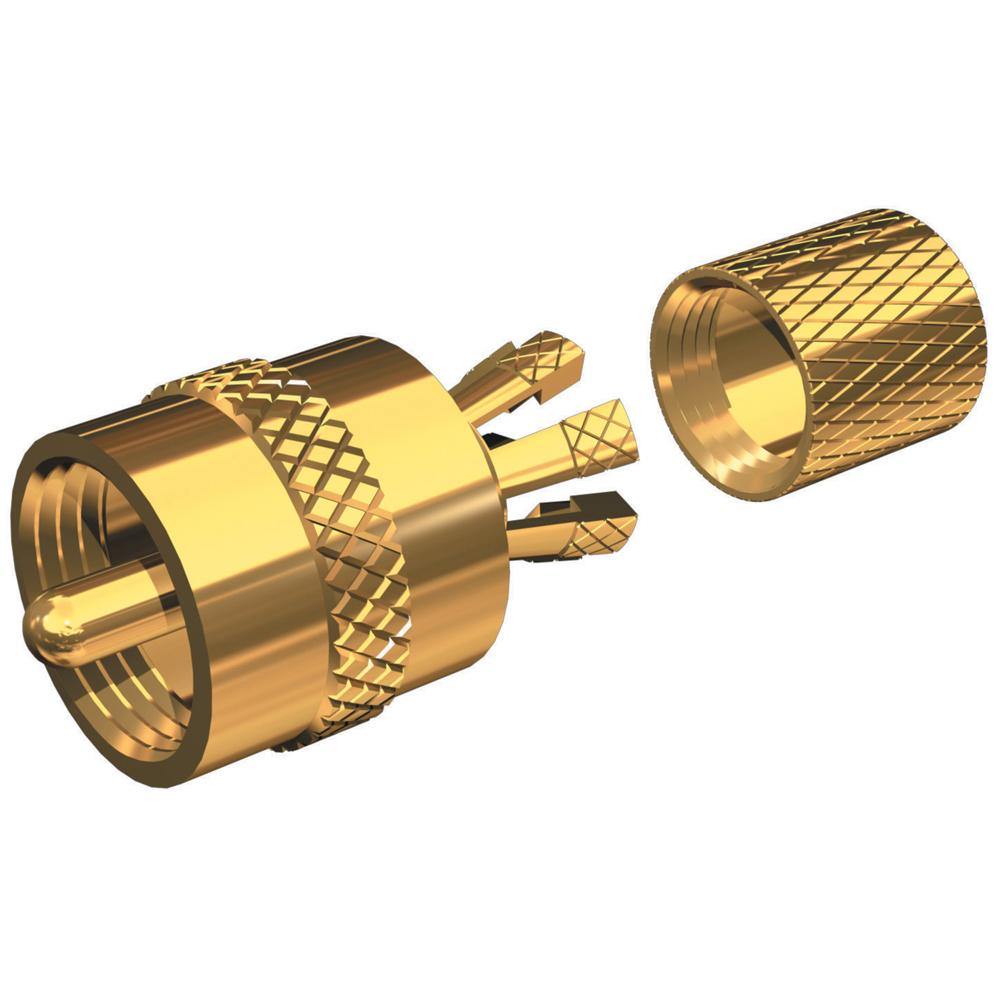 Shakespeare PL-259-CP-G - Solderless PL-259 Connector for RG-8X or RG-58/AU Coax - Gold Plated [PL-259-CP-G] - shopbulluna.com