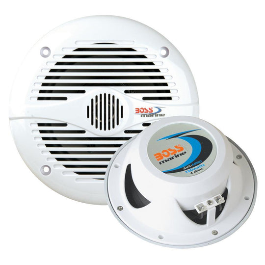 Boss Audio MR50W 5.25" Round Marine Speakers - (Pair) White [MR50W] - shopbulluna.com