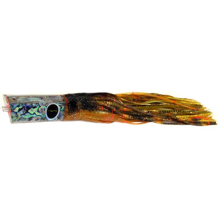 Black Bart Kona Classic Tube Medium Heavy Tackle Lure - Brown Gold Orange/Gold Dot - shopbulluna.com