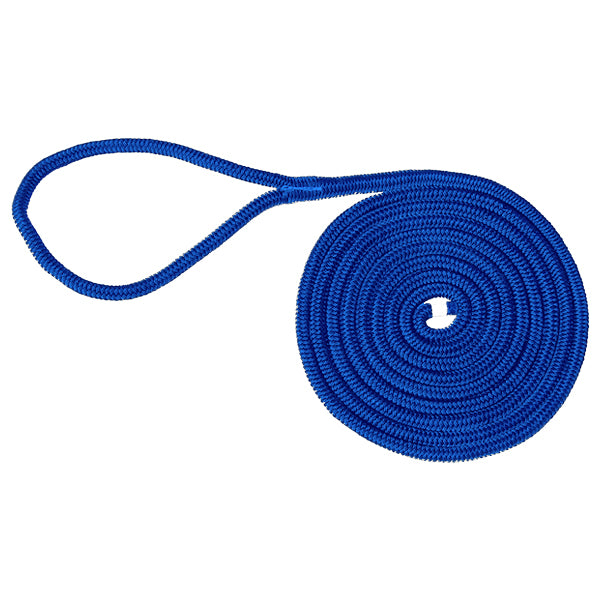 Marpac Premier Double Braided Nylon Dock Line - 1/2 Inch x 15 Feet - Blue - shopbulluna.com