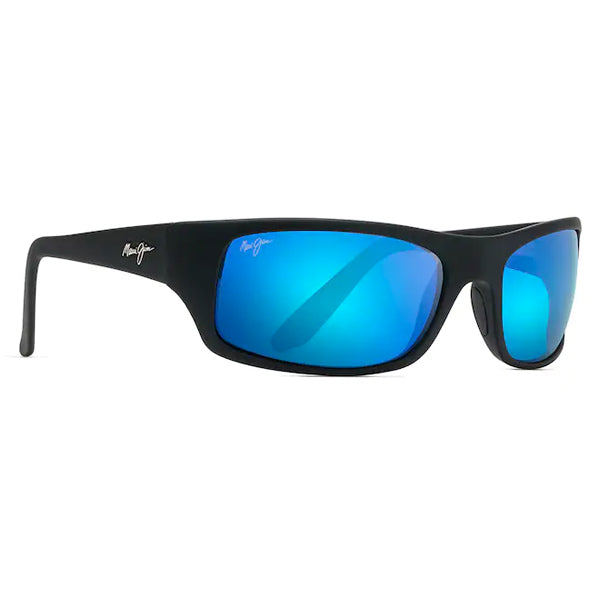 Maui Jim Peahi Black Matte Rubber - Blue Hawaii Sunglasses - shopbulluna.com