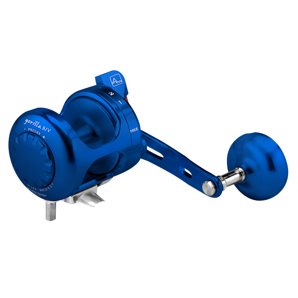 Alutecnos Albacore Gorilla 8V One Speed Reel - Blue - shopbulluna.com