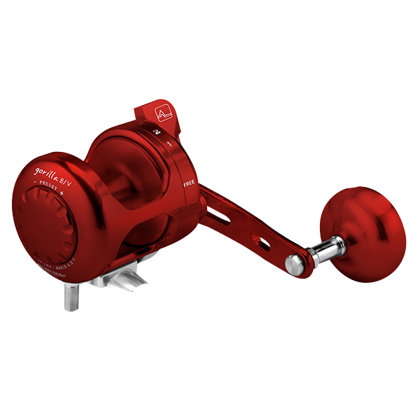 Alutecnos Albacore Gorilla 8V One Speed Reel - Red - shopbulluna.com