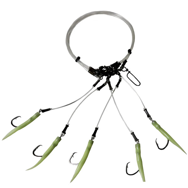 R&R Tackle Deep Drop Rig - 5 Glow Tubes Hook - shopbulluna.com