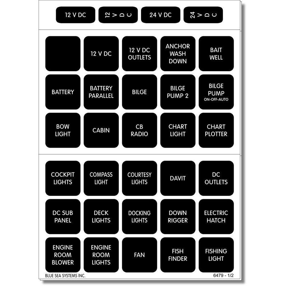 Blue Sea 4216 Square Format Label Set - 60 [4216] - shopbulluna.com