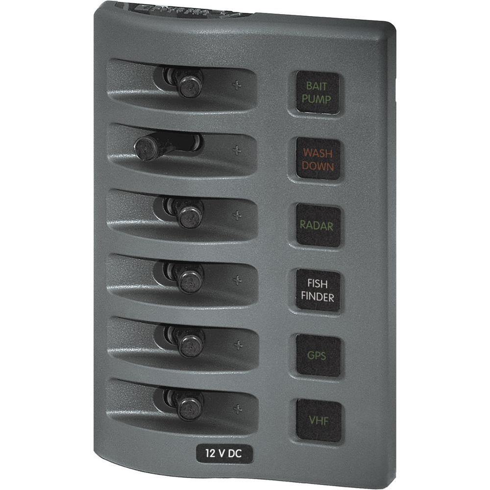 Blue Sea 4306 WeatherDeck Water Resistant Fuse Panel - 6 Position - Grey [4306] - shopbulluna.com