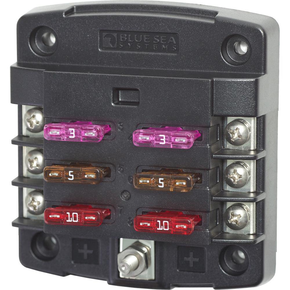 Blue Sea 5033 ST Blade Fuse Block w/out Cover - 6 Circuit w/out Negative Bus [5033] - shopbulluna.com