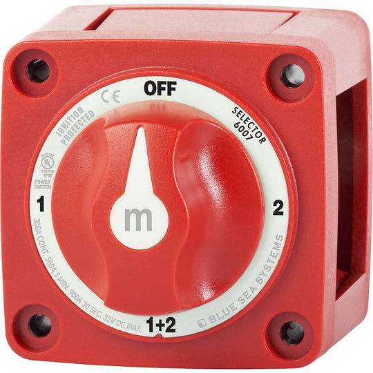 Blue Sea 6007 m-Series (Mini) Battery Switch Selector Four Position Red [6007] - shopbulluna.com