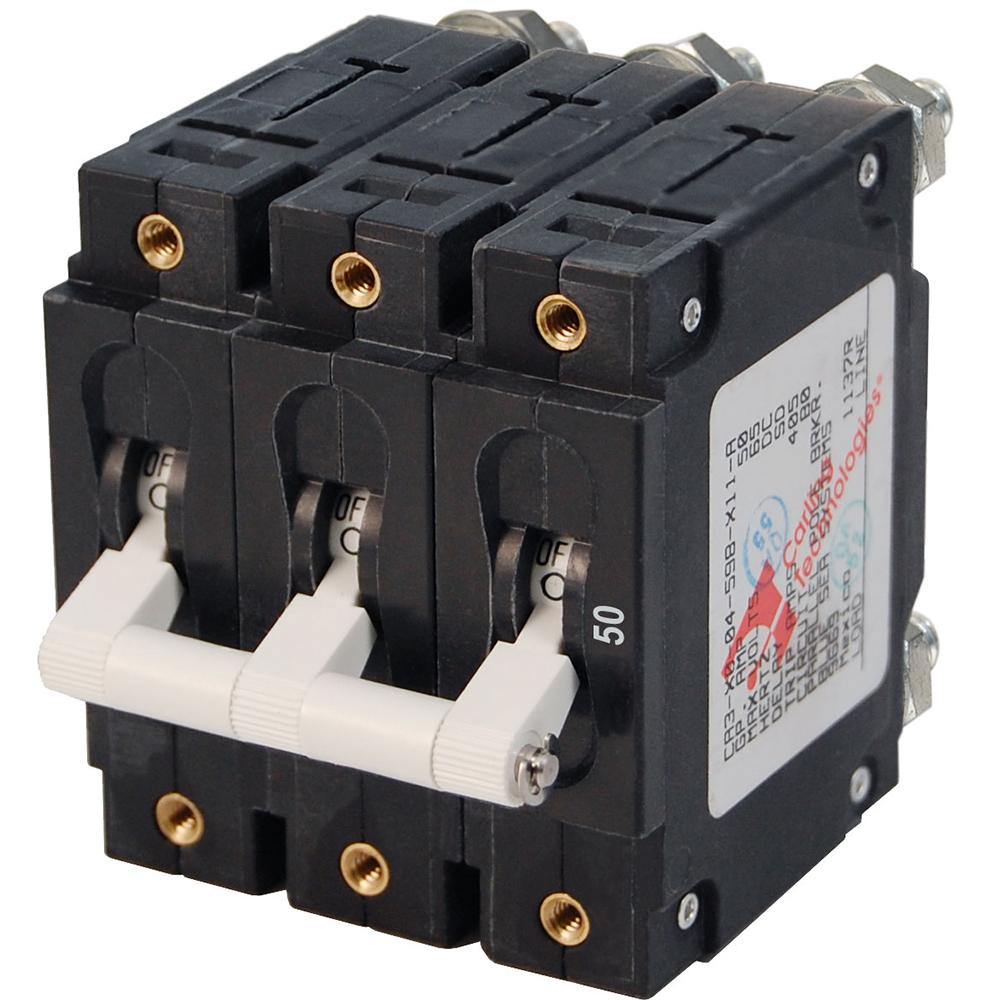 Blue Sea 7287 C-Series Triple Pole Circuit Breaker - 50A [7287] - shopbulluna.com