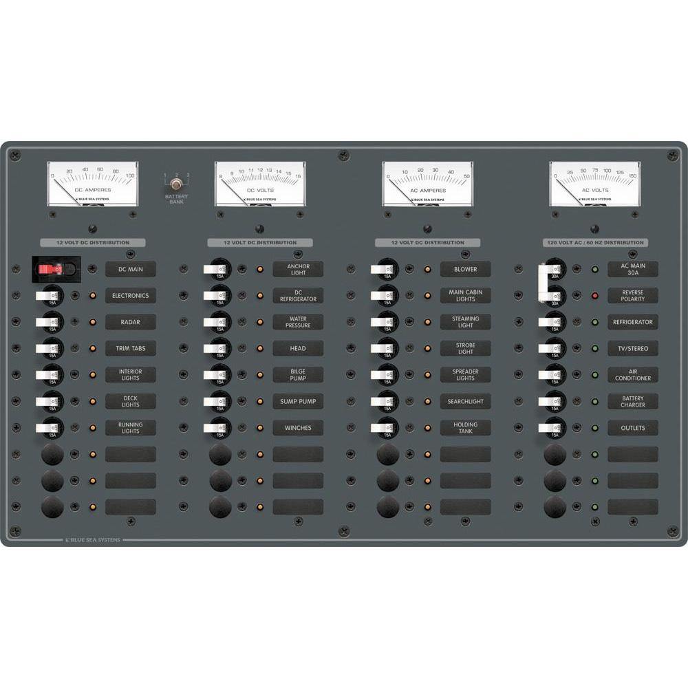 Blue Sea 8095 AC Main +8 Positions / DC Main +29 Positions Toggle Circuit Breaker Panel   (White Switches) [8095] - shopbulluna.com