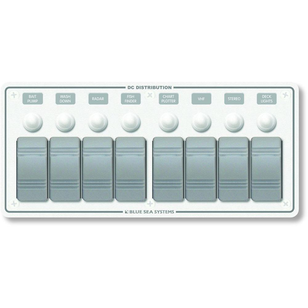 Blue Sea 8271 Water Resistant Panel - 8 Position - White - Horizontal Mount [8271] - shopbulluna.com