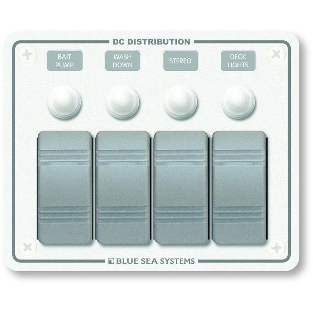 Blue Sea 8272 Water Resistant Panel - 4 Position - White - Horizontal Mount [8272] - shopbulluna.com