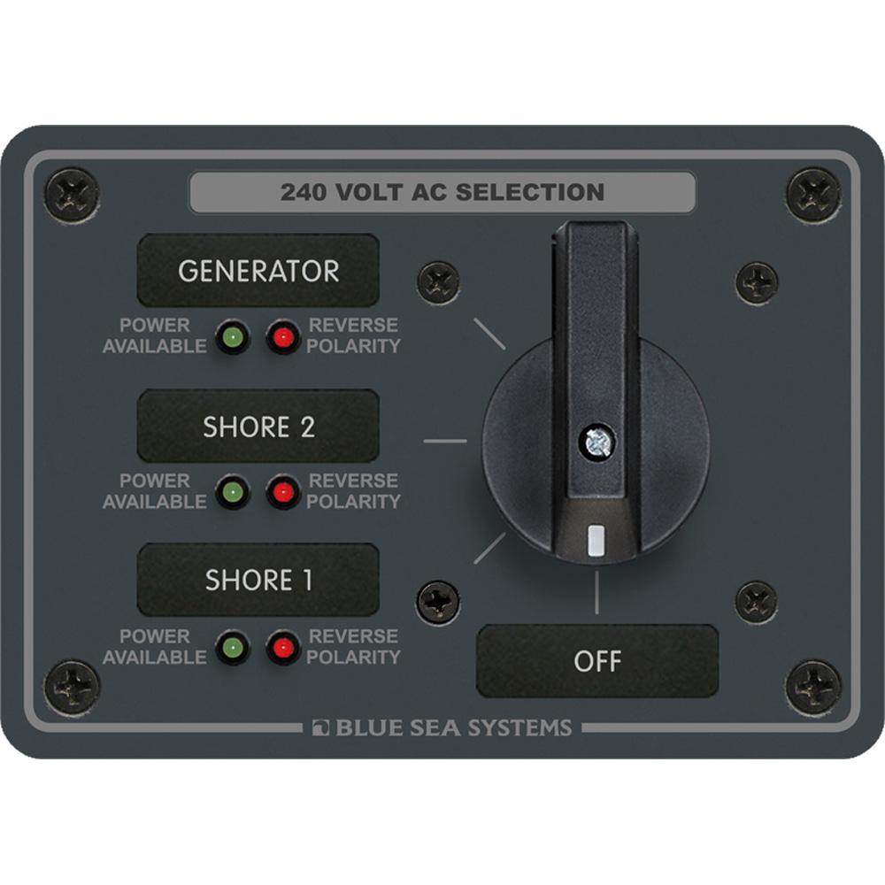 Blue Sea 8361 AC Rotary Switch Panel 65 Ampere 3 Positions + OFF, 3 Pole [8361] - shopbulluna.com