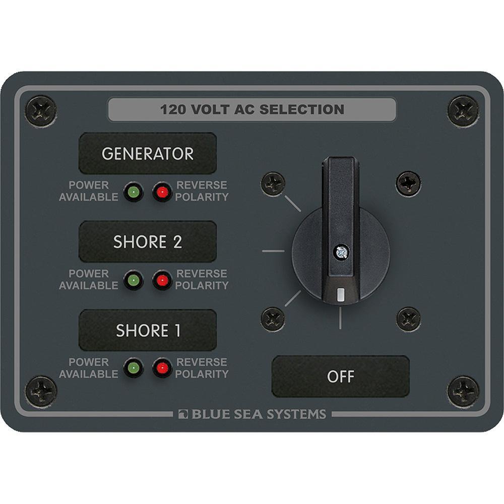 Blue Sea 8366 AC Rotary Switch Panel 30 Ampere 3 Positions + OFF, 2 Pole [8366] - shopbulluna.com