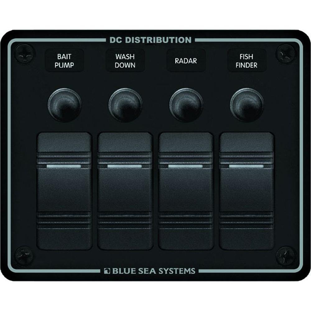 Blue Sea 8372 Water Resistant 4 Position - Black - Horizontal Mount Panel [8372] - shopbulluna.com