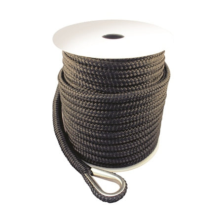 Marpac Braid Nylon Anchor Line - 5/8 Inches x 200 Feet - Black - 1,760 Pounds - shopbulluna.com