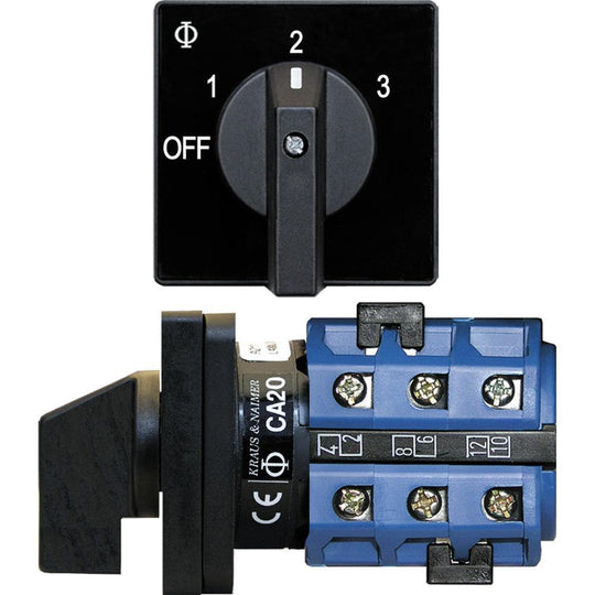 Blue Sea 9010 Switch, AV 120VAC 32A OFF +3 Positions [9010] - shopbulluna.com