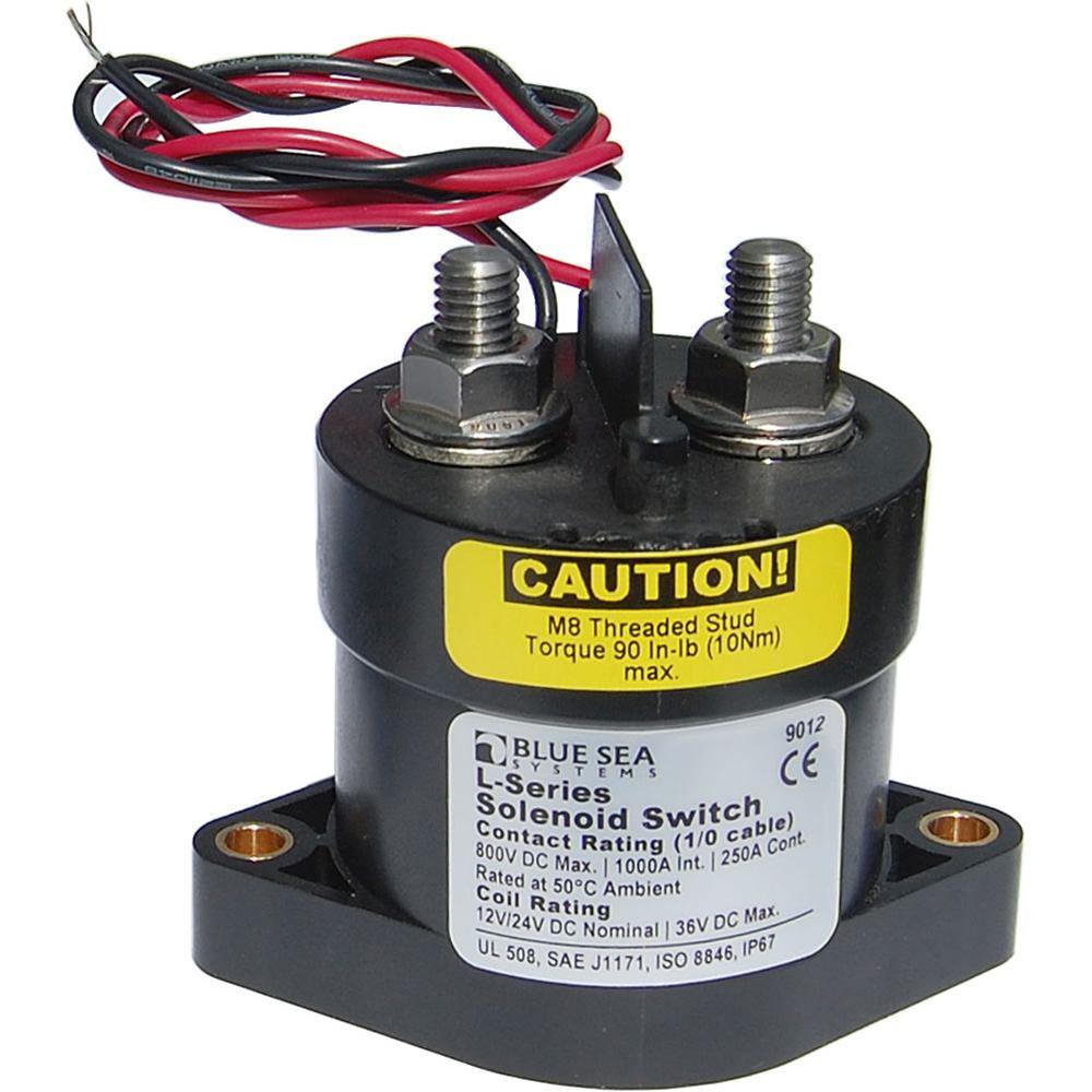 Blue Sea 9012 L Solenoid Switch - 12-24VDC - 250A [9012] - shopbulluna.com