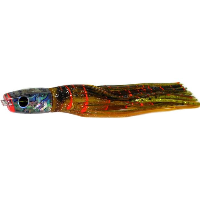 Black Bart Costa Rican Plunger Light Tackle Lure - Brown Gold Orange/Gold Dot - shopbulluna.com