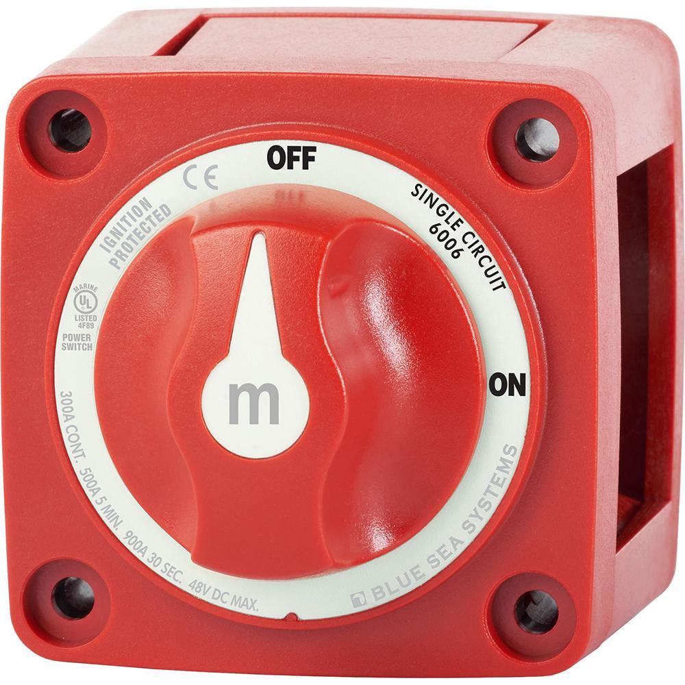 Blue Sea 6006 m-Series (Mini) Battery Switch Single Circuit ON/OFF Red [6006] - shopbulluna.com