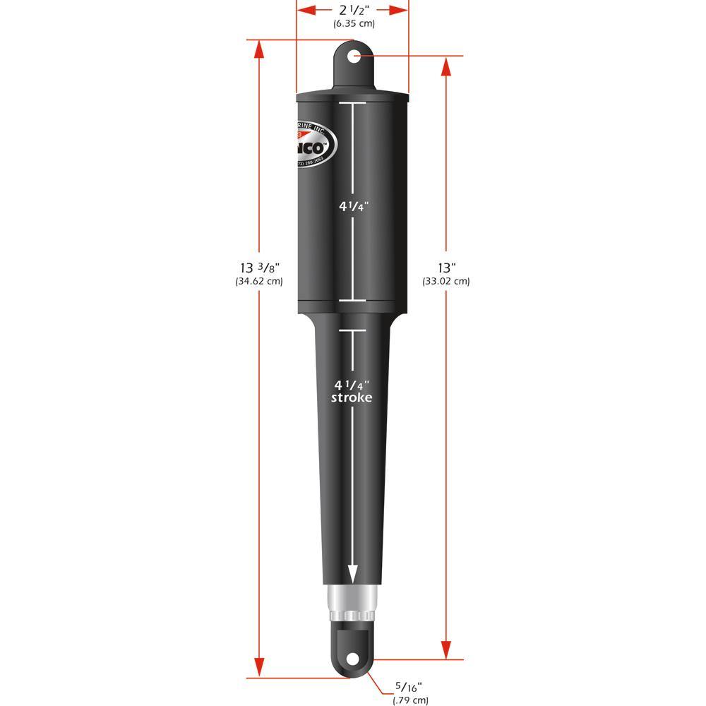 Lenco 102 Series Standard Actuator - 12V - 4-1/4" Stroke [15059-001] - shopbulluna.com