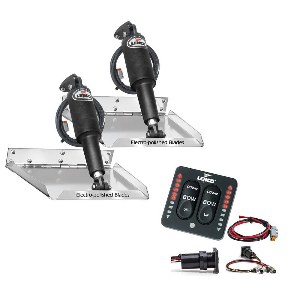 Lenco 12" x 9" Standard Performance Trim Tab Kit w/LED Indicator Switch Kit 12V [RT12X9I] - shopbulluna.com