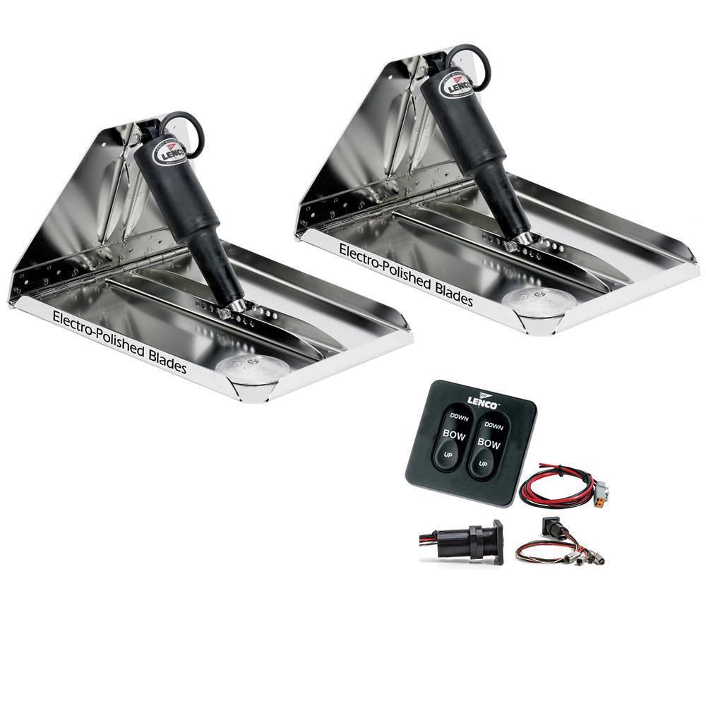 Lenco 16" x 12" Heavy Duty Performance Trim Tab Kit w/Standard Tactile Switch Kit 12V [RT16X12HD] - shopbulluna.com