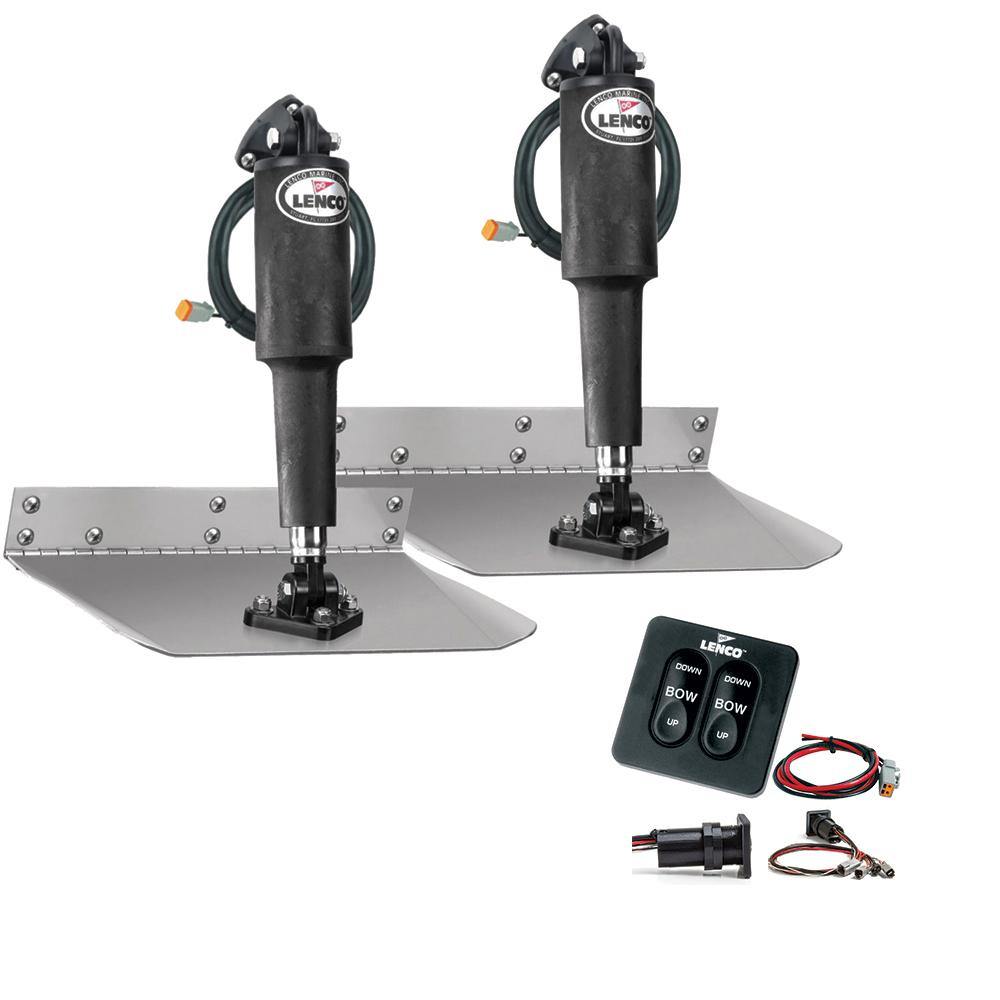 Lenco 9" x 9" Standard Trim Tab Kit w/Standard Tactile Switch Kit 12V [TT9X9] - shopbulluna.com