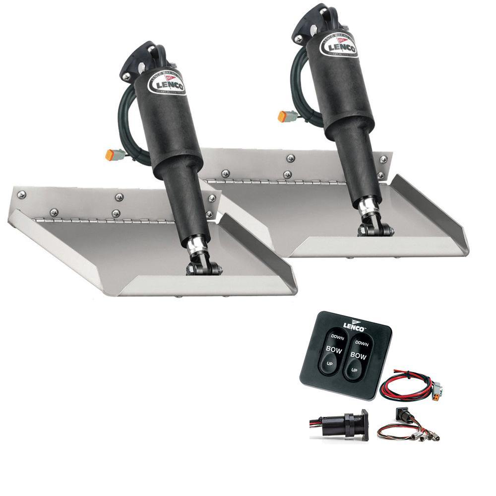 Lenco 9" x 9" Edgemount Trim Tab Kit w/Standard Tactile Switch Kit 12V [TT9X9E] - shopbulluna.com