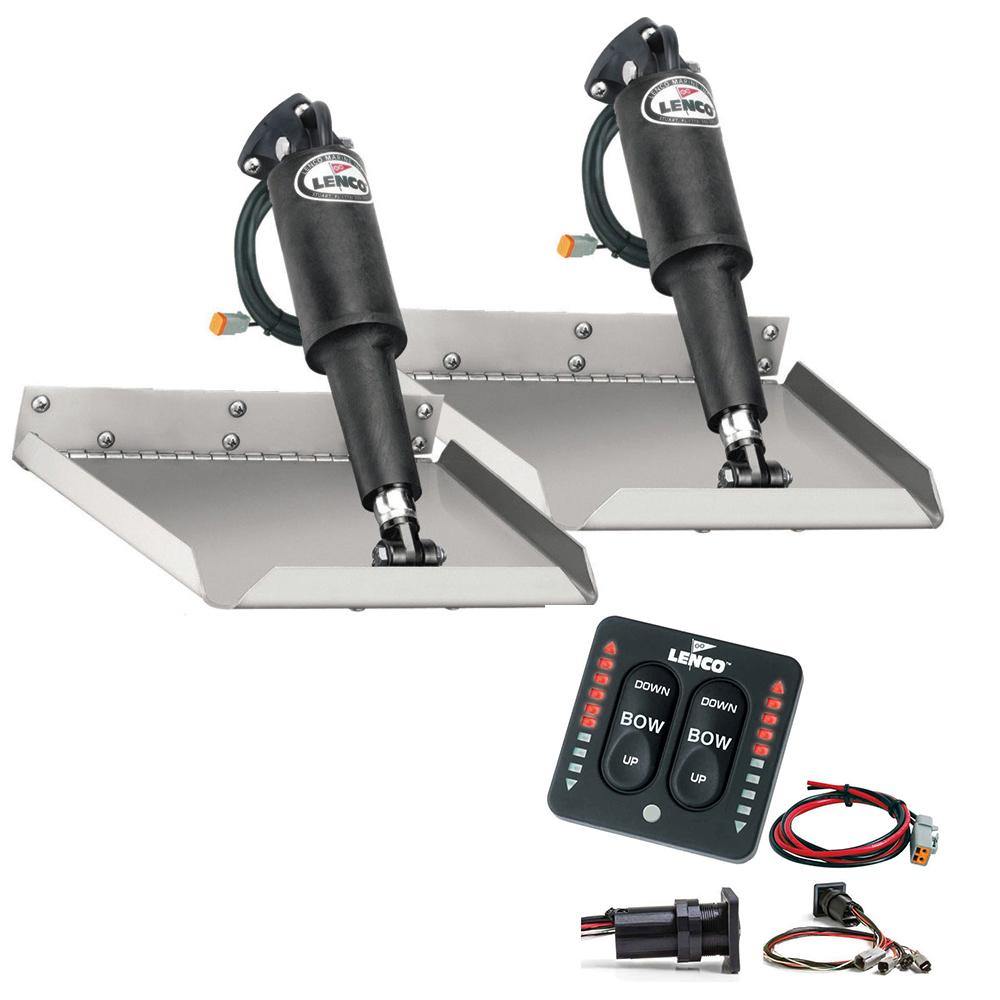 Lenco 9" x 9" Edgemount Trim Tab Kit w/LED Indicator Switch Kit 12V [TT9X9EI] - shopbulluna.com