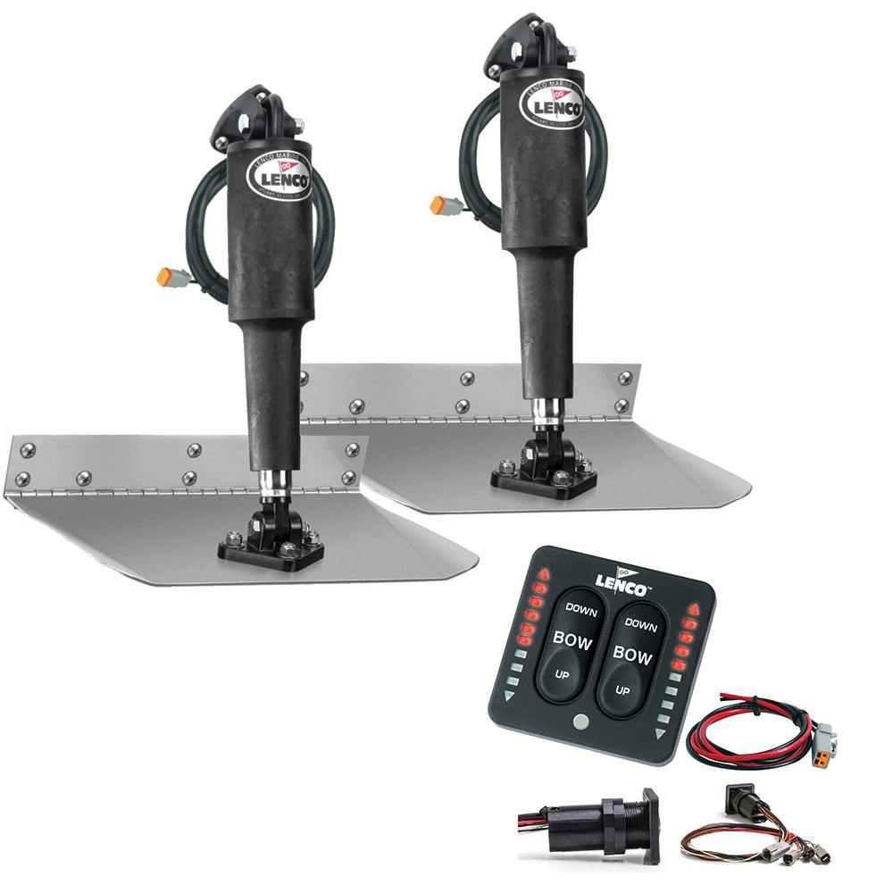 Lenco 9" x 9" Standard Trim Tab Kit w/LED Indicator Switch Kit 12V [TT9X9I] - shopbulluna.com