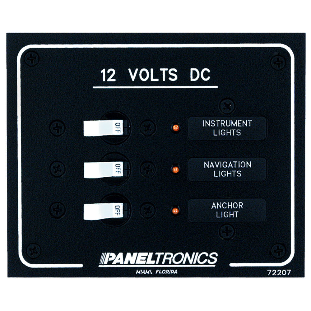 Paneltronics Standard DC 3 Position Breaker Panel w/LEDs [9972207B] - shopbulluna.com