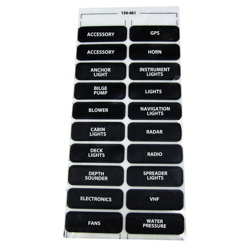 Paneltronics DC-20 Assorted Label Sheet [150-061] - shopbulluna.com