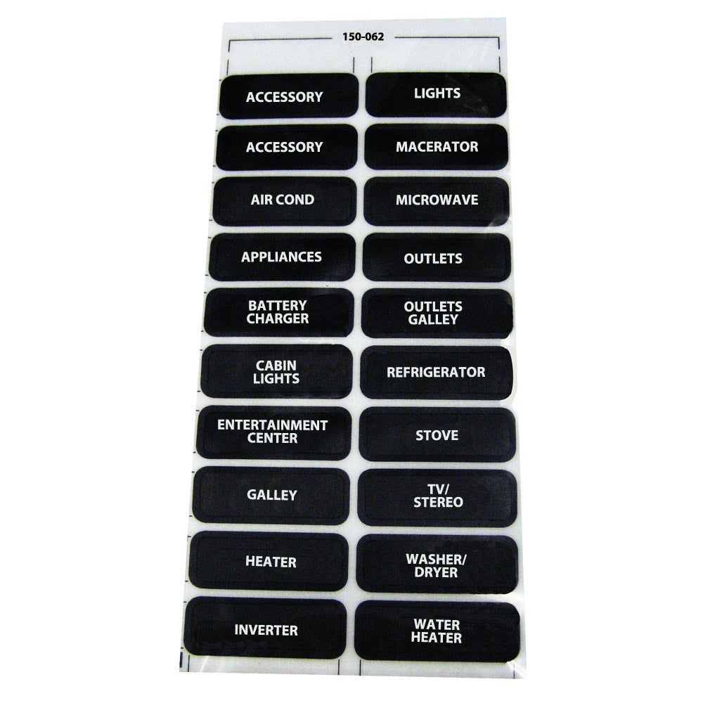 Paneltronics AC-20 Assorted Label Sheet [150-062] - shopbulluna.com