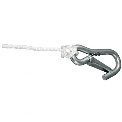 Marpac Solid Braid Nylon Anchor Lines with Zinc-Plated Hook - 3/16 Inch x 100 Feet - White - 154 Pounds - shopbulluna.com