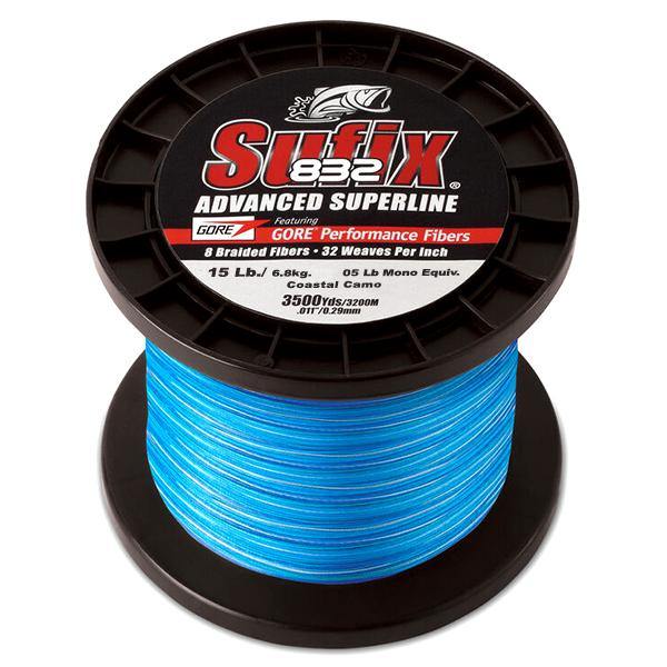 Sufix 832 Advanced Superline Braid - 80 Pounds 3500 Yards - Coastal Camo - shopbulluna.com