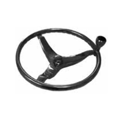 Marpac Stainless Steel Steering Wheel With Control Knob - Without Cap Nut - 13-1/2 Inch Diameter - Black Powder Coat - shopbulluna.com