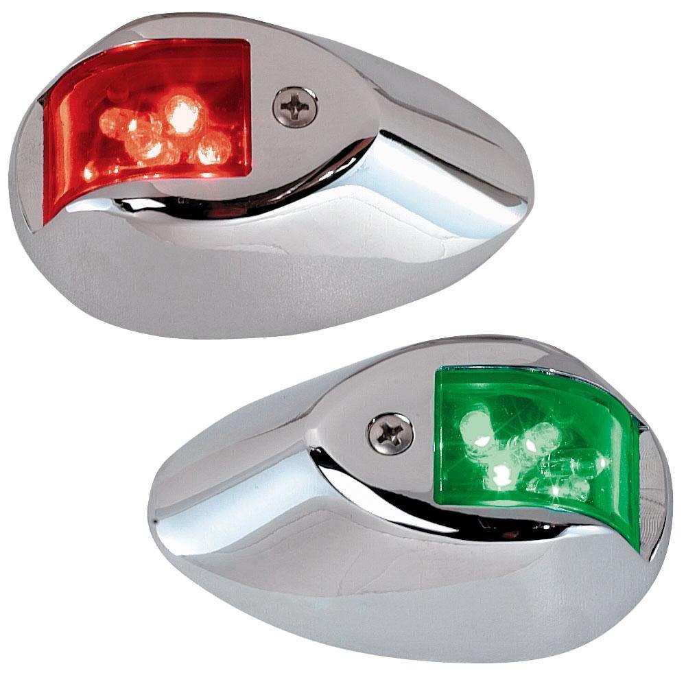 Perko LED Sidelights - Red/Green - 12V - Chrome Plated Housing [0602DP1CHR] - shopbulluna.com