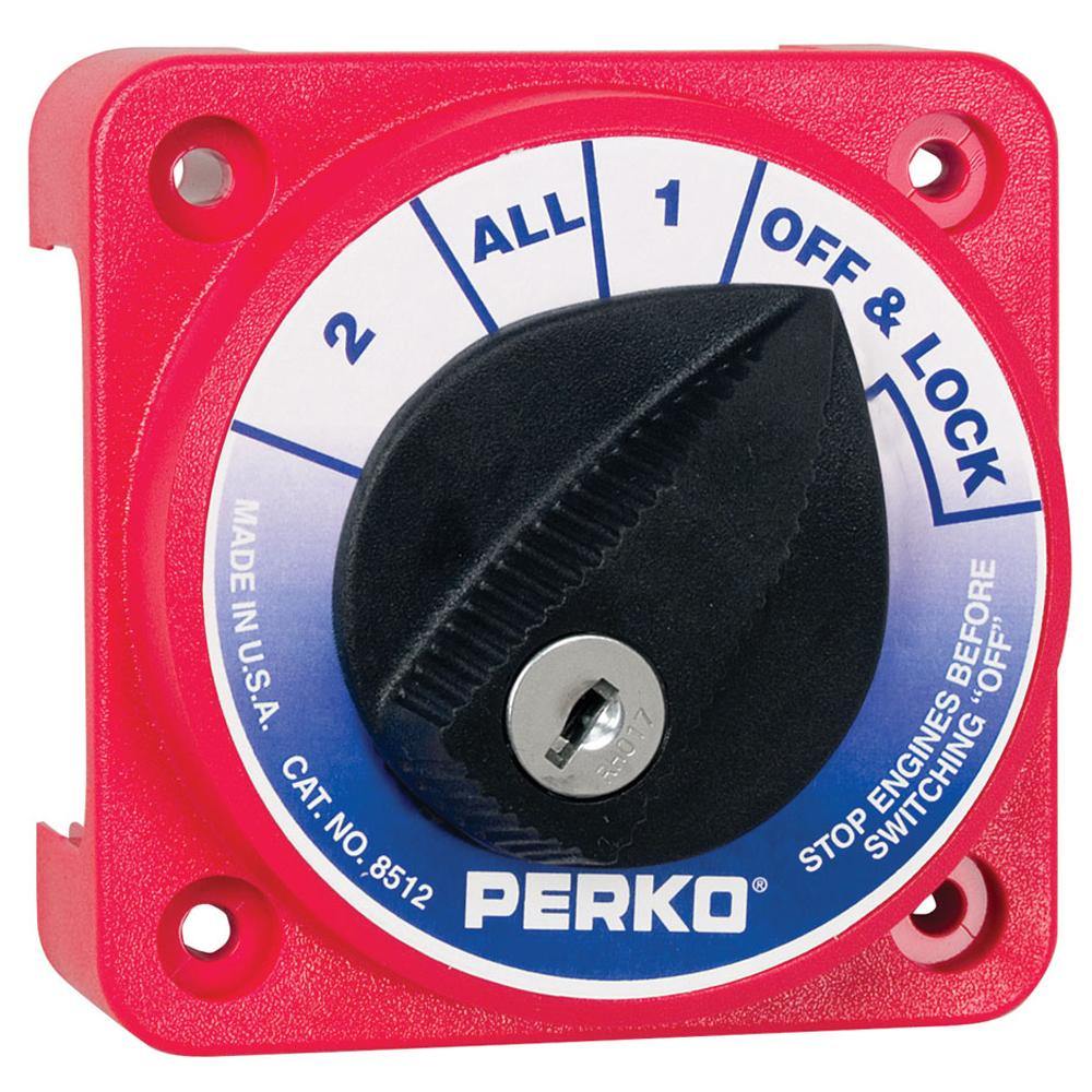 Perko Compact Medium Duty Battery Selector Switch w/Key Lock [8512DP] - shopbulluna.com