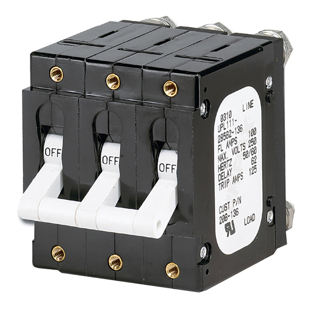 Paneltronics 'C' Frame Magnetic Circuit Breaker - 100 Amp - Triple Pole - White [206-136] - shopbulluna.com