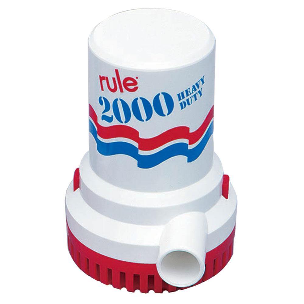 Rule 2000 GPH Non-Automatic Bilge Pump w/6' Leads [10-6UL] - shopbulluna.com