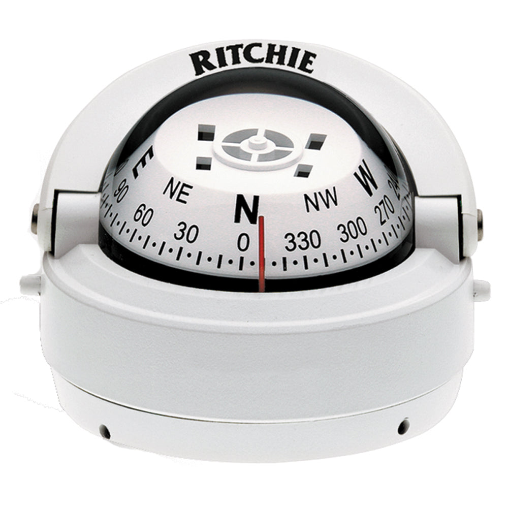 Ritchie S-53W Explorer Compass - Surface Mount - White [S-53W] - shopbulluna.com